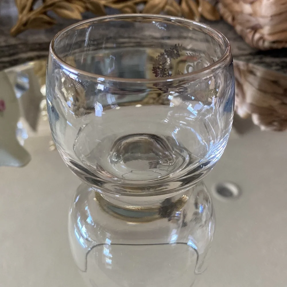 MCM Silver Overlay 25th Anniversary Glass Keepsake Roly Poly Glass!